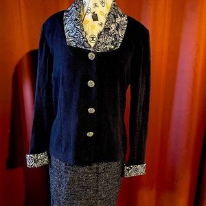 Navy blue St John knit skirt suit